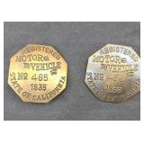 (2) CALIFORNIA LICENSE BADGES