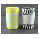 (2) ROLLS KENNEDY HALF DOLLARS
