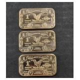 (3) COPPER 1 OUNCE BARS
