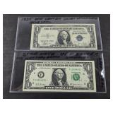 $1 DOLLAR STAR NOTE & OFF CENTER 135 SILVER CERT