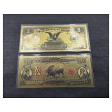 (2) AMERICAN WEST  GOLD FOIL FANTASY BILLS
