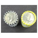 (2) ROLLS KENNEDY HALF DOLLARS