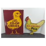 CHICKEN SIGNS - METAL FARM BUREAU, PEX SIGN