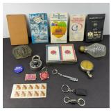 FARM BUREAU COOP NOTEBOOKS, REDMAN BELT BUCKLE,