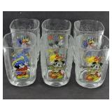 (6) DISNEY MICKEY MOUSE COLLECTOR GLASSES