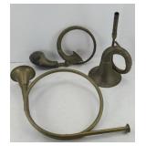(3) BRASS HORNS