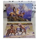 (2) NATIVE AMERICAN OIL ON CANVAS