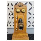 ANTIQUE WOOD CASE PHONE WITH UPDATED ELECTRONICS