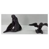 (2) ANGLE CAST METAL STATUE