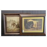 (2)  FRAMED PRINTS THE GLEANERS & WATCHDOG