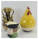 CERAMIC CHICKEN, VASE, MUG