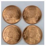 (4) 1 OZ COPPER COINS