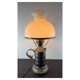 VINTAGE LAMP WITH GLASS SHADE