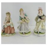 (3) VINTAGE LEFTON PORCELAIN FIGURINES