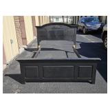 BLACK PANEL BED FRAME QUEEN