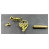 BRASS DOOR KNOCKER, DOG, DUCK, PENDULUM