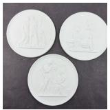 (3) ROYAL COPENHAGEN BISQUE PLATES