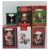 (6) HALLMARK ORNAMENTS: SANTA