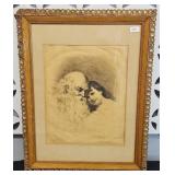 STEPHEN FERRIS SIGNED PRINT WITH ORNATE FRAMED