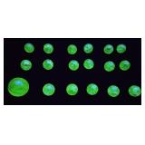 (18) URANIUM GLASS MARBLES