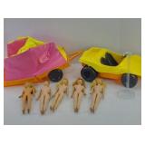 BARBIE DUNE BUGGY, POPUP TENT, & FRIENDS