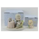 (2) PRECIOUS MOMENTS FIGURINES: LION, DOLL MAKER