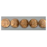 (5) 1 OZ COPPER COINS