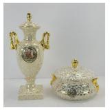 GOLD DIPPED ENGLISH DRESSER SET