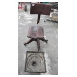 ANTIQUE OFFICE CHAIR & PLANTER BASE HEIGHT