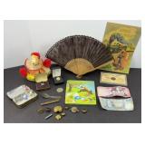 FRATERNITY PINS, BOYS SCOUT, FOREIGN MONEY, MORE