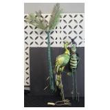 YARD ART PEACOCK, TREE & PUG