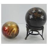 HEAVY STONE SPHERE ON STAND