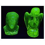 (2) URANIUM GLASS PAPERWEIGHTS