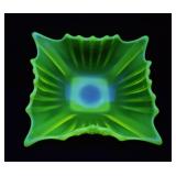 URANIUM GLASS SHALLOW BOWL