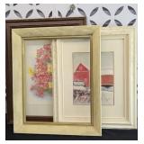 BARN & FLORAL PRINT, FRAME