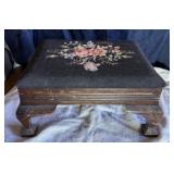 NEEDLEPOINT FOOTSTOOL