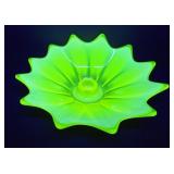 URANIUM GLASS CANDLE HOLDER