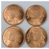 (4) 1 OZ COPPER COINS