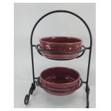 LONGABERGER BOWL SET W/ HOLDER