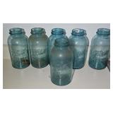(6) LARGE BLUE BALL CANNING JARS