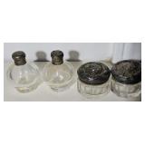 (4) SHAKERS W/ STERLING SILVER LIDS