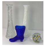 ZIMMERMAN PAPERWEIGHT & ASSTD VASES