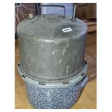 ENAMEL DOUBLE CANNER W/ UNIQUE TOP