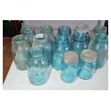 ASSTD BLUE CANNING JARS
