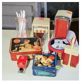 COCA COLA NAPKIN HOLDERS, SHAKERS, TIN