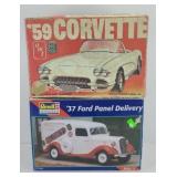 (2) DIECAST MODELS: 1959 CORVETTE, 1937 DELIVERY