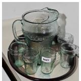 COCA COLA PITCHER & GLASSES W/ TRAY
