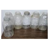 (6) LARGE CANNING JARS, KERR & BALL