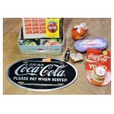 COCA COLA SIGN, YO-YO, CARDS & MORE