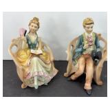 LEFTON HAND PAINTED CHINA VICTORIAN FIGURINES